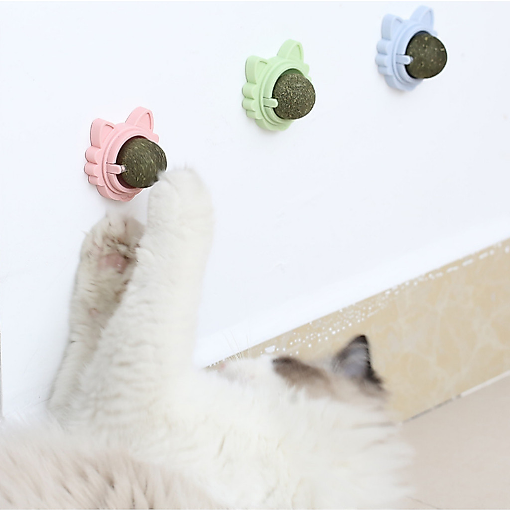 MG-1520 Catnip Ball เเคทนิปฐานหน้าแมว ดีไซน์น่ารัก ติดผนังสะดวก กระตุ้นการเล่น พร้อมส่ง ✨🐾