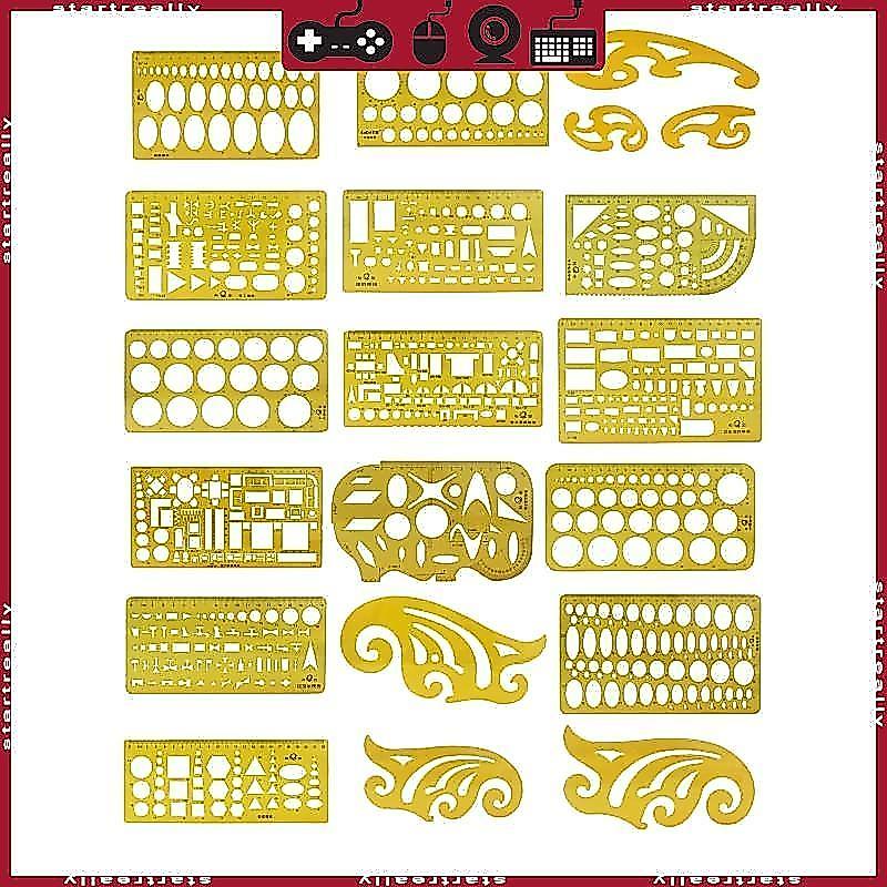 ST Formwork Stencils เรขาคณิตเฟอร์นิเจอร์วาดไม้บรรทัดร่างขนาดสําหรับนักเรียน
