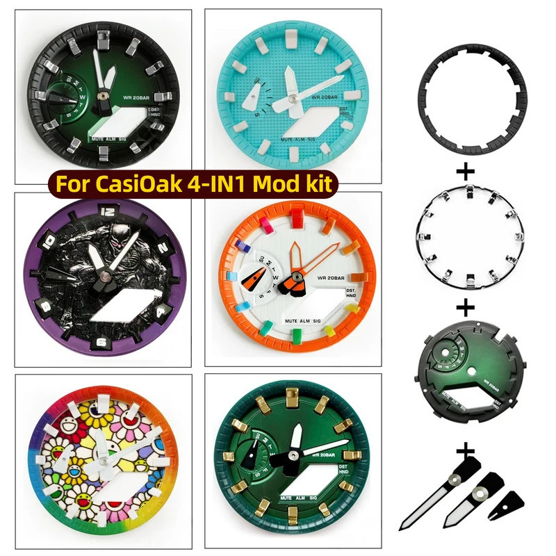 สําหรับ Casio G-shock GA2100 ga2110 ga-b2100 นาฬิกาแหวน DIY CasiOak 4-IN1 Mod ชุดดัชนีหน้าปัดพื้นผิว