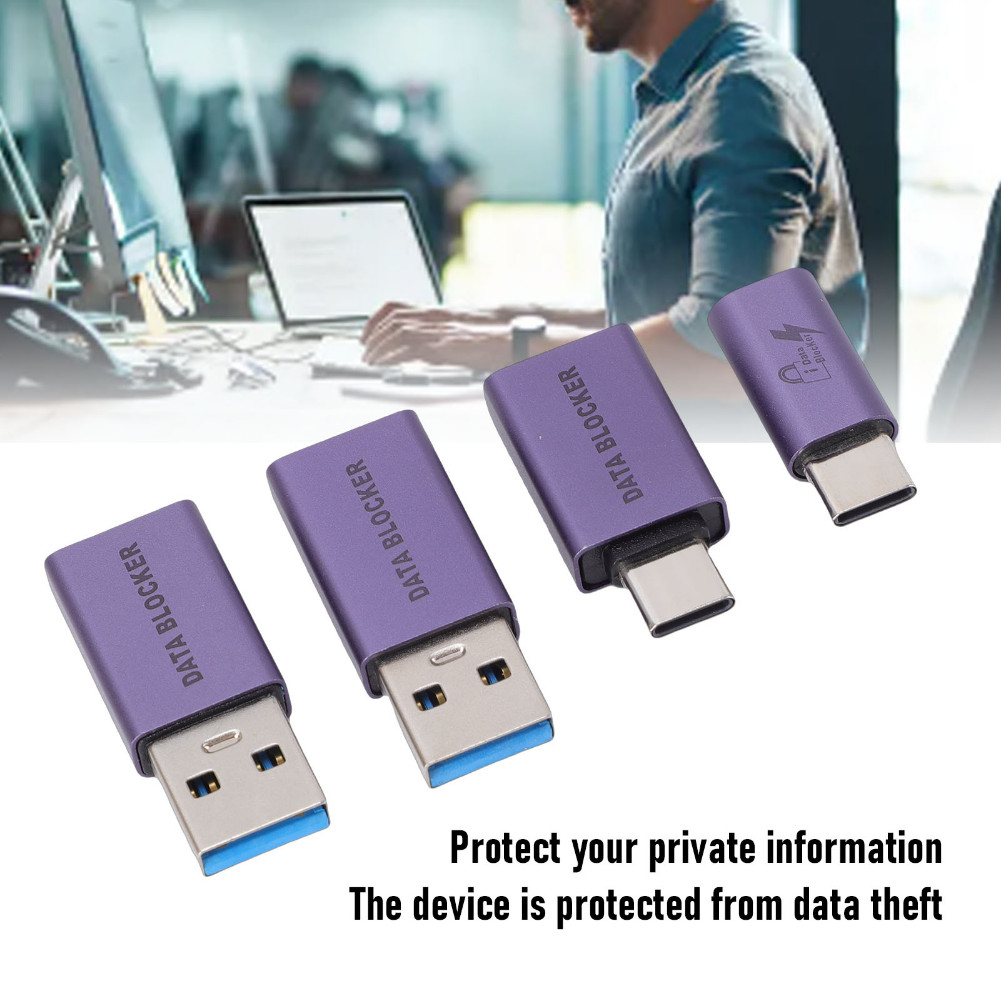 KAIYUE 1-Pack Data Blocker Adapter Set,USB-C to C Female,USB-C to A Female,USB-A to C Female,Safe Tr