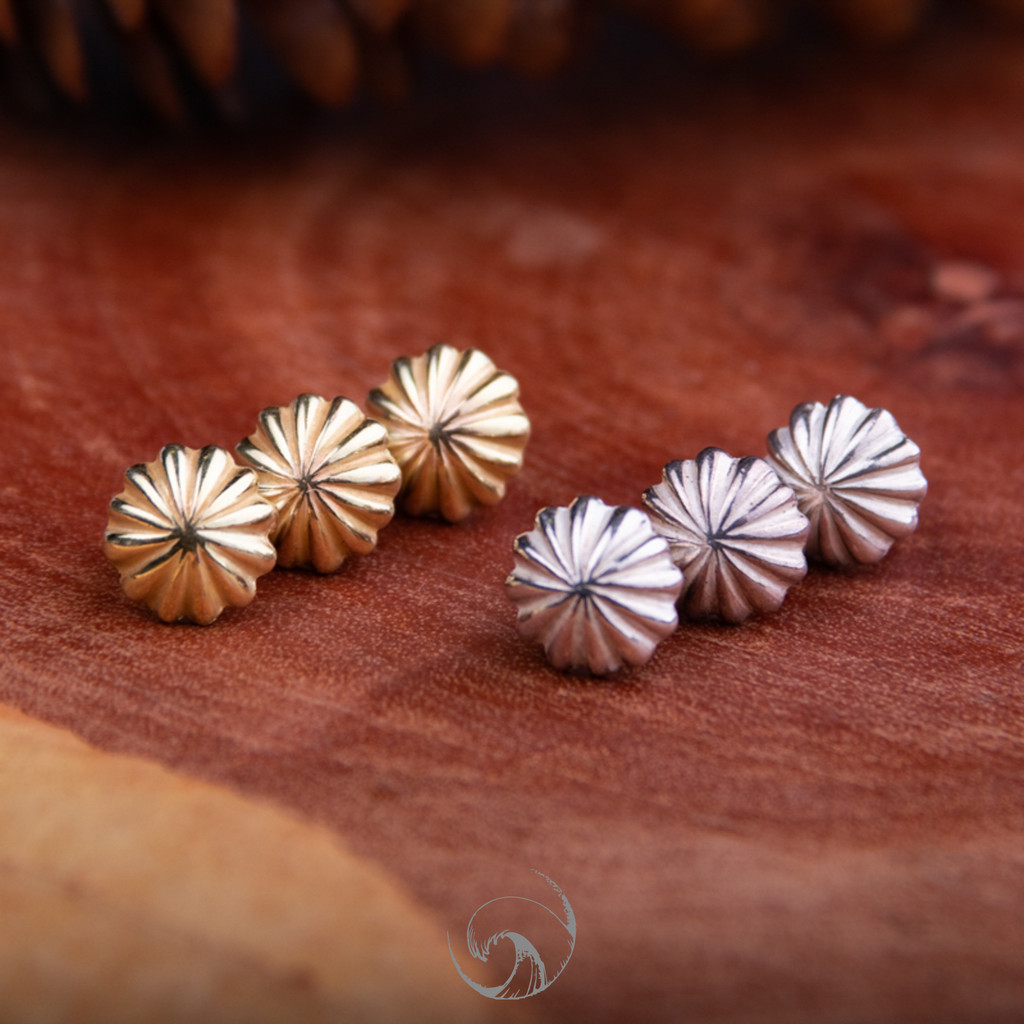 [ONEWAVE] Apollo Silver Bead Silver Chrysanthemum Buckle Fortune Cloth Nails Silver Bead Non-Goro Ta