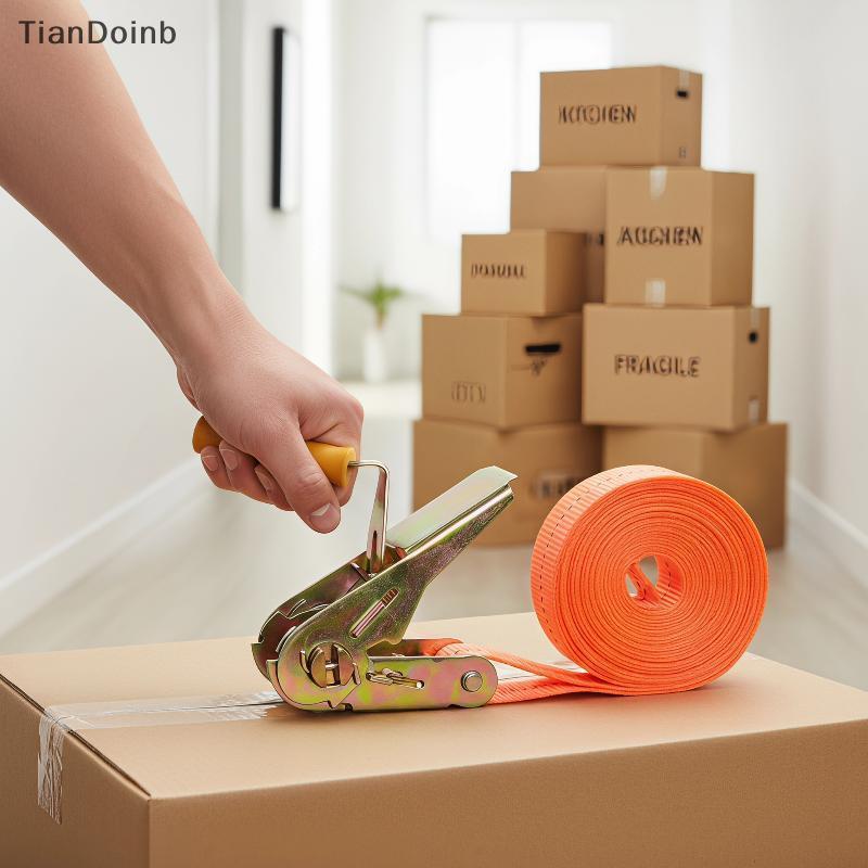 TianYe Heavy Duty Ratchet Tie DownสายรัดTear-Resistant Webbingโลหะที่ทนทานBuleสําหรับT Tru Cargo Seduction TH