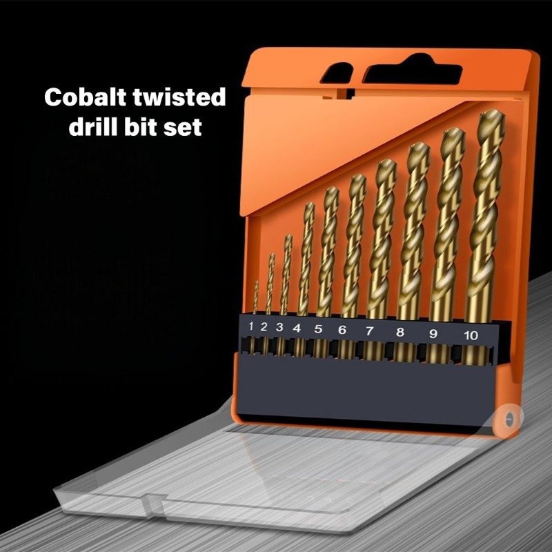 Gonna 10 ชิ้นชุด Round Shank เจาะ Bit Twist Jobber ความยาวเจาะ Bit ก้านกลม