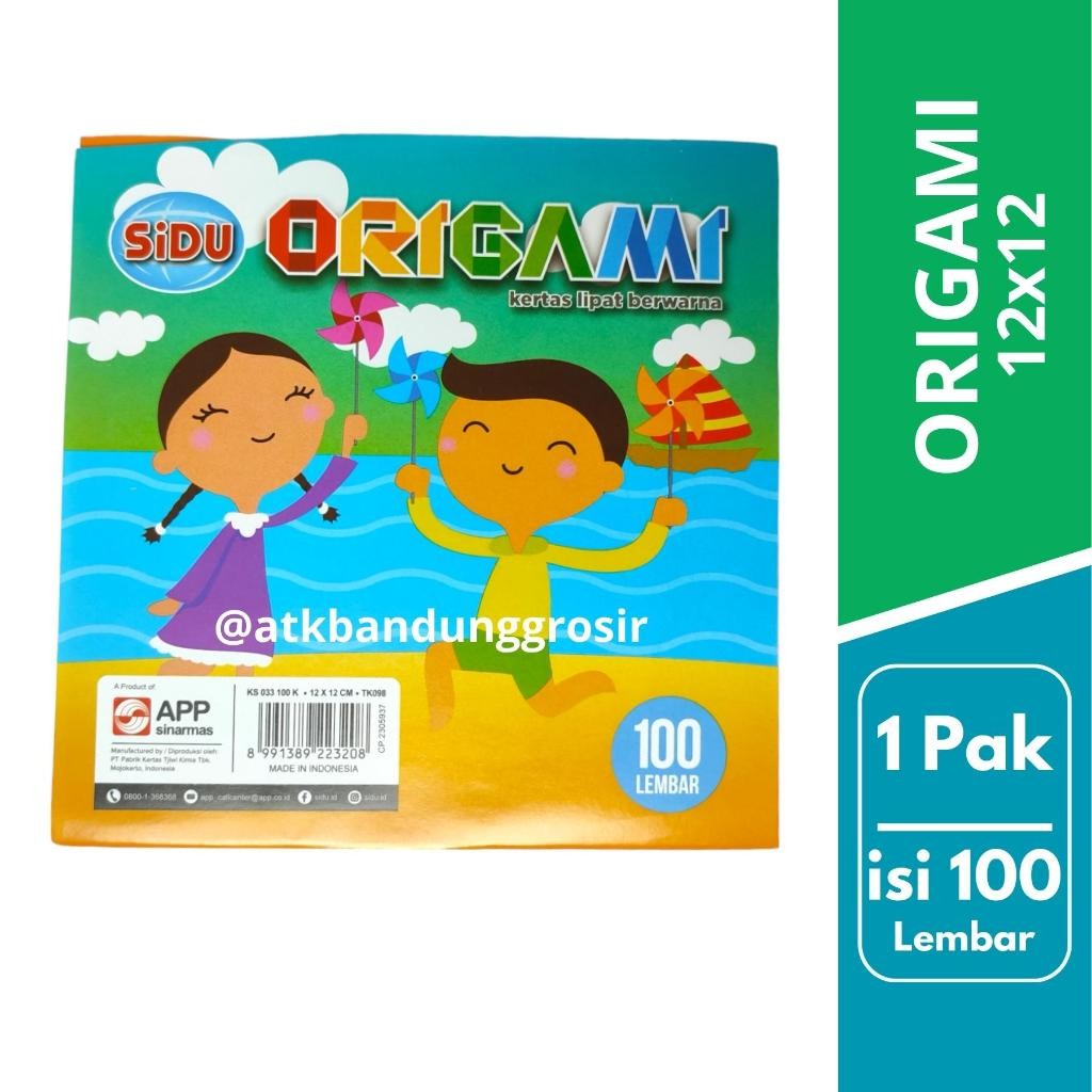 Origami Paper Sinar Dunia Origami Folding Paper 12x12 บรรจุ 100 แผ่น สีพื้น 1 ด้าน - ชุด