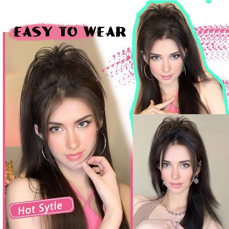【ซื้อ 1 แถม 1】วิกผมหางม้าตรง 35 ซม. - ต่อผมหางม้าสูงสังเคราะห์พร้อมคลิปก้ามปูสําหรับผู้หญิงแฟชั่น - รูปที่ 2