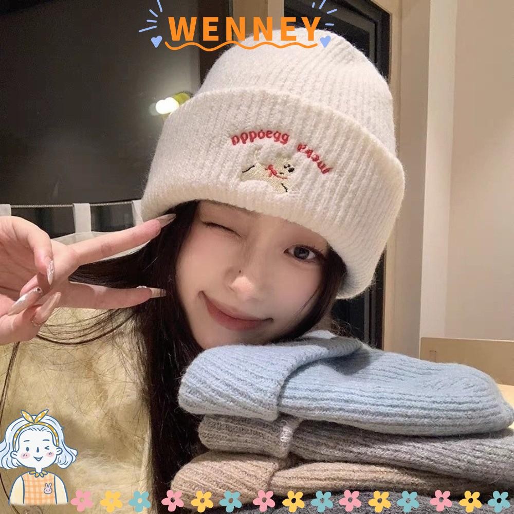 หมวกบีนนี่ WEY ถักโครเชต์นุ่ม กันลมสำหรับฤดูหนาว