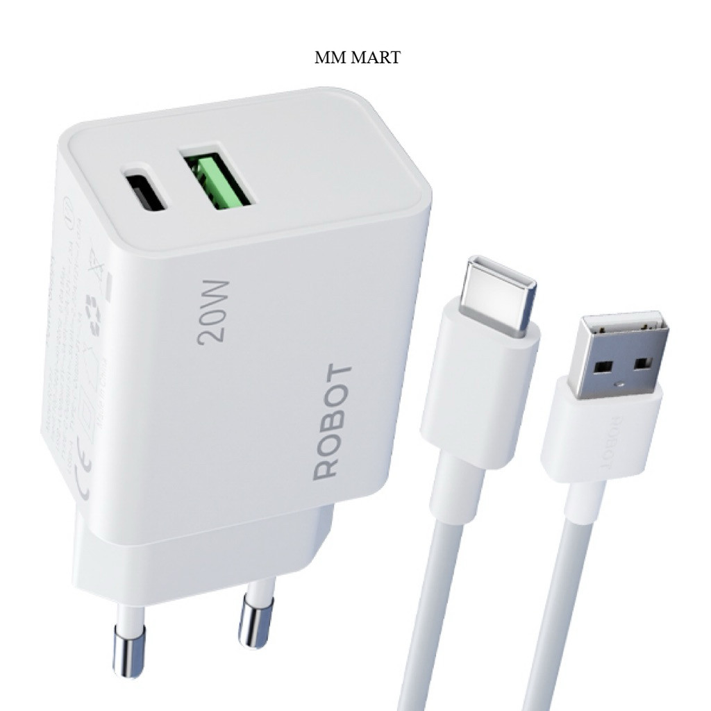 Robot RT-P7 Fast Charger Suit 20W 3A พร้อมสาย Type C ของแท้