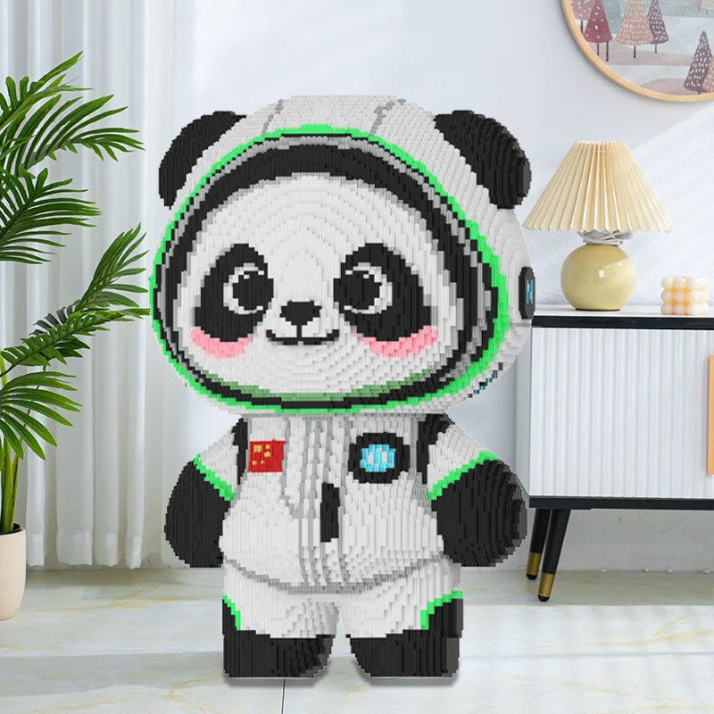 Lego Building Blocks นักบินอวกาศ Panda ใช้งานร่วมกับ Lego Building Blocks Handmade diy ประกอบของเล่น