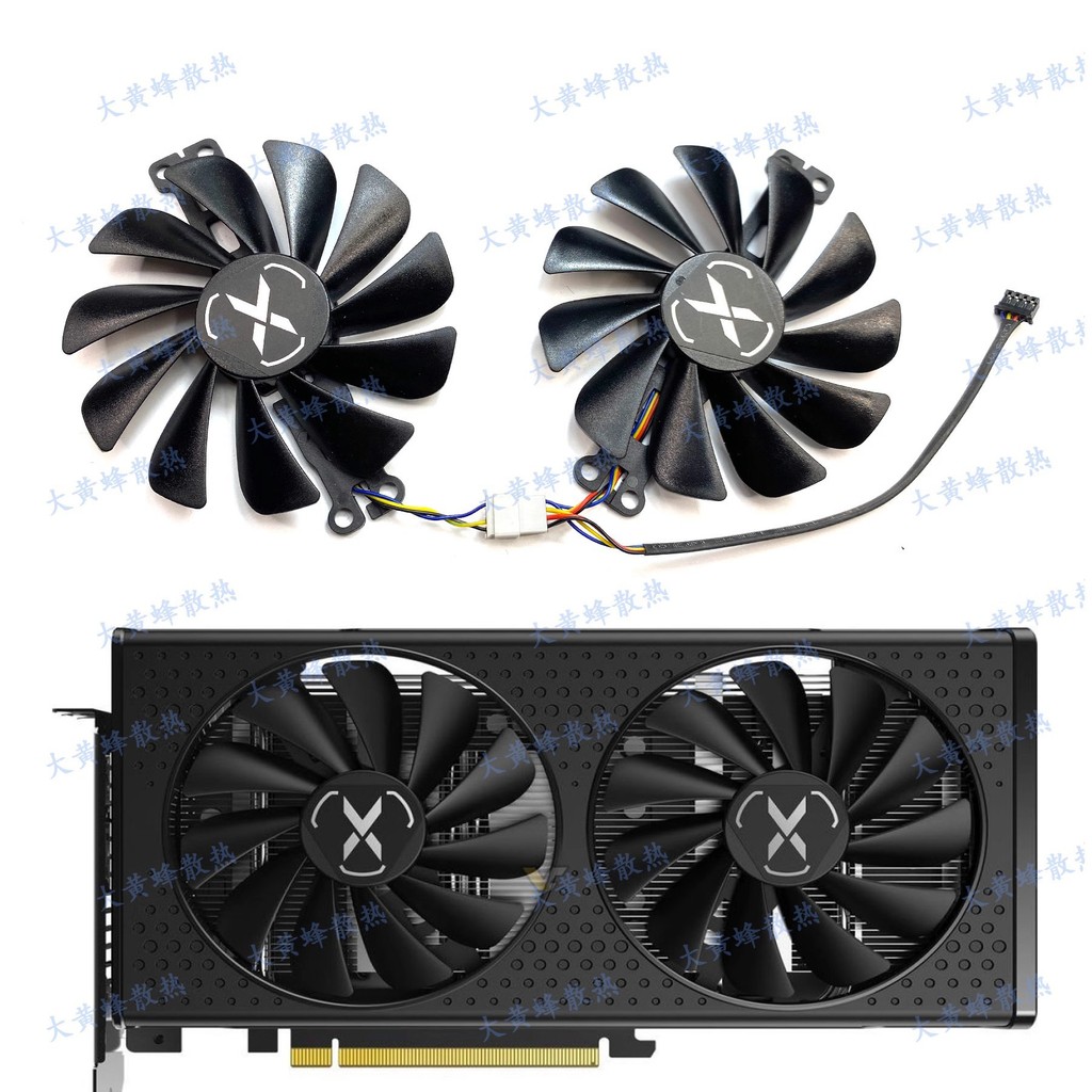เหมาะสําหรับ XFX/ดูข้อความ RX7600 8GB Speedster SWFT Warrior Wolf Version กราฟิกการ์ดพัดลมระบายความร