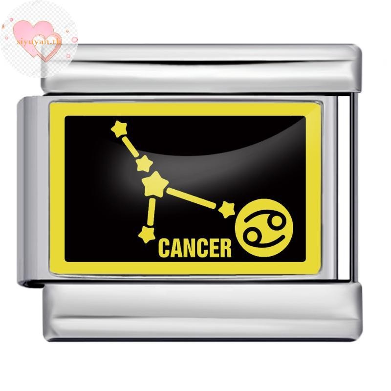 SIYUYAN 12 Zodiac Sign Charms อิตาลี Links Fit 9 มม.Modular Constellation สร้อยข้อมือ DIY เครื่องประ