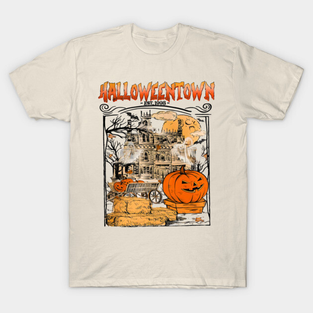 เสื้อยืด Vintage Halloweentown Est 1998 Vintage Retro T-Shirt แท้ Cotton 100% ต้านทานรอยยับ S-5XL
