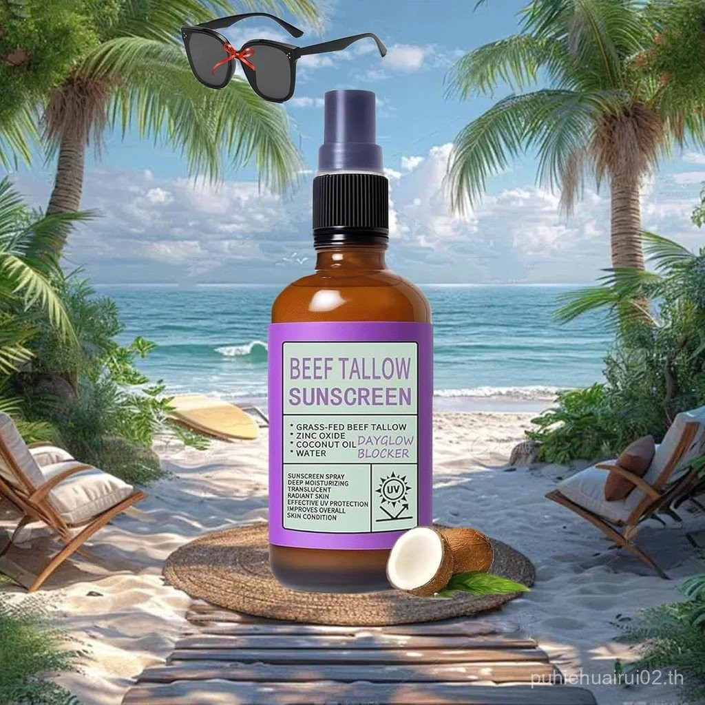 Grounded Labs Beef Tallow Sunscreen Spray, Grounded Labs Sunscreen Beef Tallow, Moisturizing Sunbloc