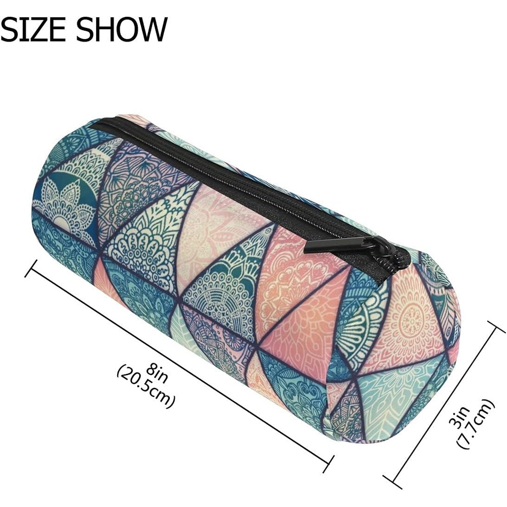 Mexican Mandala Tiles กระเป๋าดินสอขนาดเล็ก, กระเป๋าใส่ดินสอสําหรับสํานักงาน, กระเป๋าดินสอมีซิปสําหรั