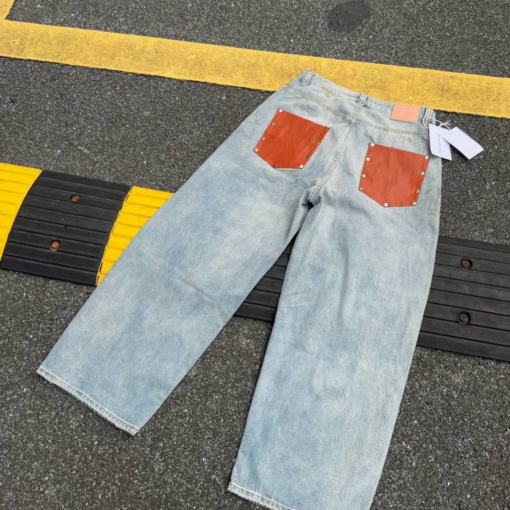 Acne Studio Vintage Leather Pocket 1981 Vintage Loose Jeans