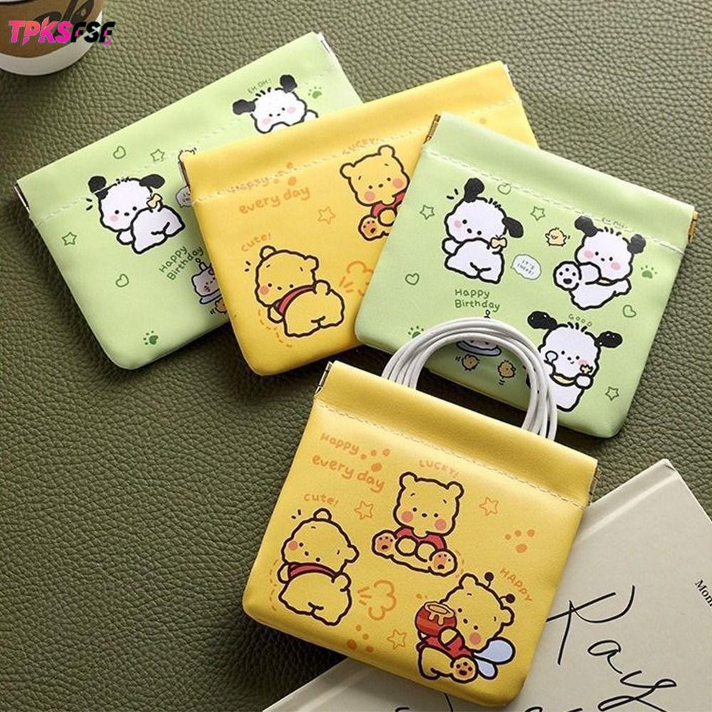 TPKSF กระเป๋าแต่งหน้าลิปสติก, กระเป๋าสายเคเบิลข้อมูลการ์ตูน PU, Creative Multi-functional Multicolor Travel Supplies Storage Bag Women Girls