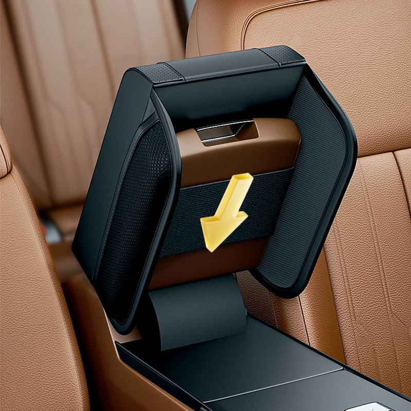 กล่องที่เท้าแขนรถ บูสเตอร์ เบาะ กระเป๋าเก็บของในรถยนต์พรีเมี่ยมข้อศอกสนับสนุนหนังเคสป้องกัน - รูปที่ 6