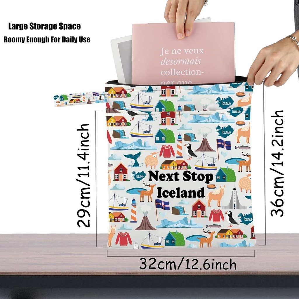 JXGZSO Iceland Travel Gift Next Stop Iceland Cosmetic Bag Iceland Travel Pouch Bag Iceland Vacation 