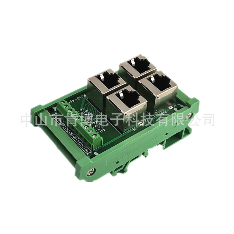 Terminal Block RJ45-4Port-A RJ45 Turn Terminal 8p8c พอร์ตสุทธิอะแดปเตอร์สายเคเบิล Terminal 4 พอร์ตขน