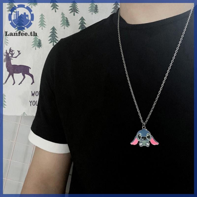 NFE Disney สร้อยคอการ์ตูน Lilo & Stitch การสร้างแบบจําลองสร้อยคอโลหะอะนิเมะตัวอักษร Stitch Kawaii Hi