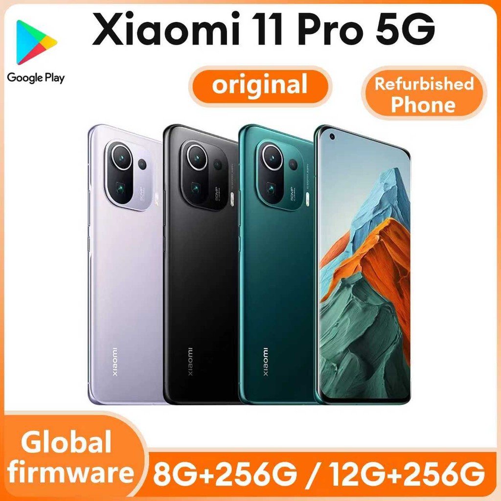 โทรศัพท์ตกแต่งใหม่โทรศัพท์มือสอง Global ROM Xiaomi Mi 11 Pro 5Gสมาร์ทโฟนSnapdragon 888 Octa Core 6.8