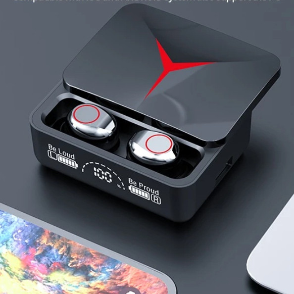 ใหม่ TWS M90pro หูฟังไร้สาย True Bluetooth 5.2 หูฟังไร้สายซับวูฟเฟอร์เพลงหูฟังบลูทูธ