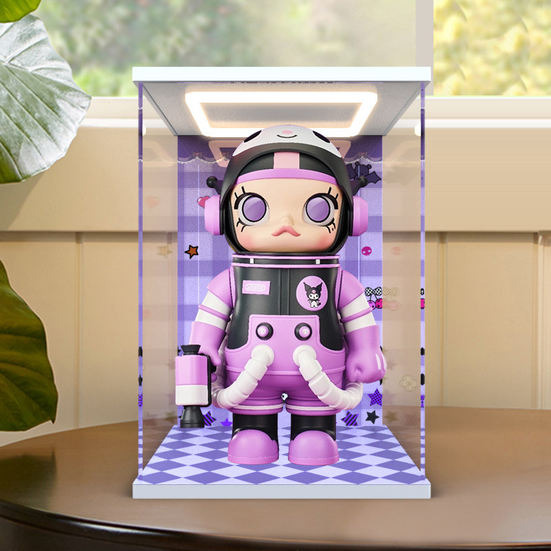 [กล่องแสดงโปร่งใส] เหมาะสําหรับ Popmart Molly 400% Sanrio Kuromi Hand-Made Paper-Shaped Light Acryli