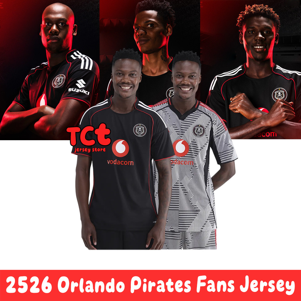 เสื้อทีมฟุตบอล Orlando Pirates ฤดูกาล 25/26 แบบ Home Away และ Third Shirt คุณภาพดี สีสำหรับผู้ใหญ่ S