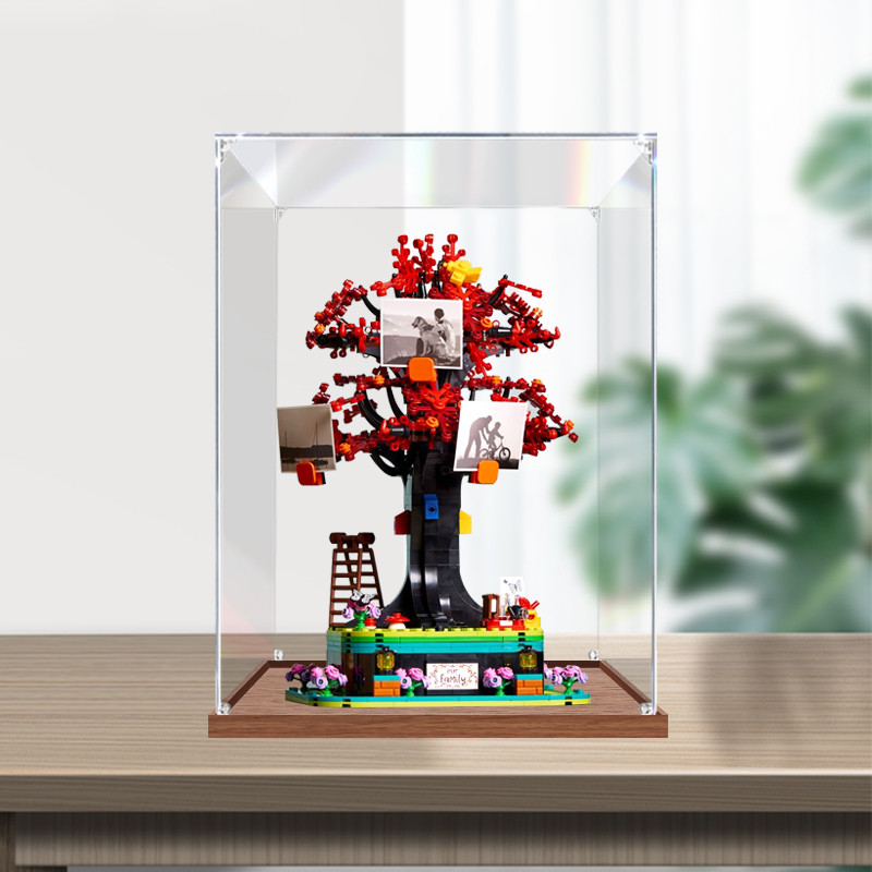 [กล่องแสดงโปร่งใส] กล่องแสดงอะคริลิคเหมาะสําหรับ เลโก้ ความคิด ชุด 21346 กล่องเก็บรูปต้นไม้ครอบครัวโ