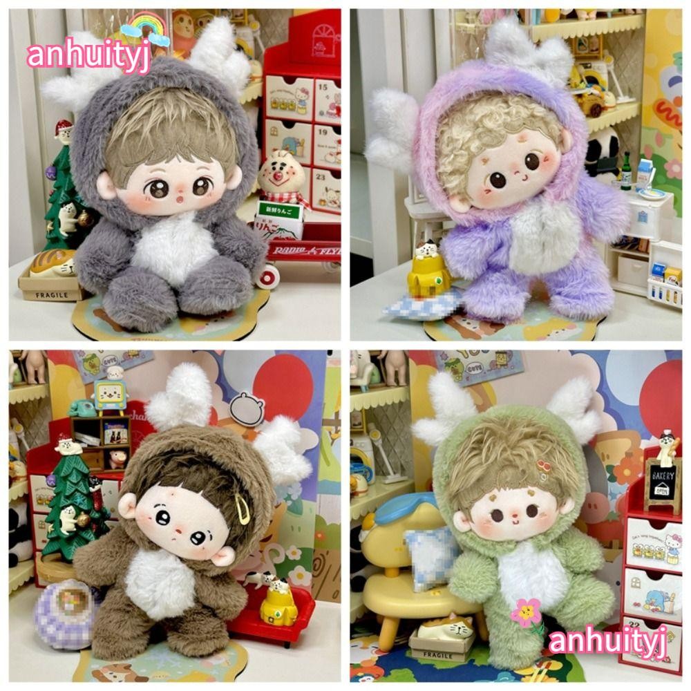ANHUITYJ Idol Doll Dress, DIY Mini Cotton Doll Clothes, Gift Cartoon Multicolor Doll Overall Suit fo