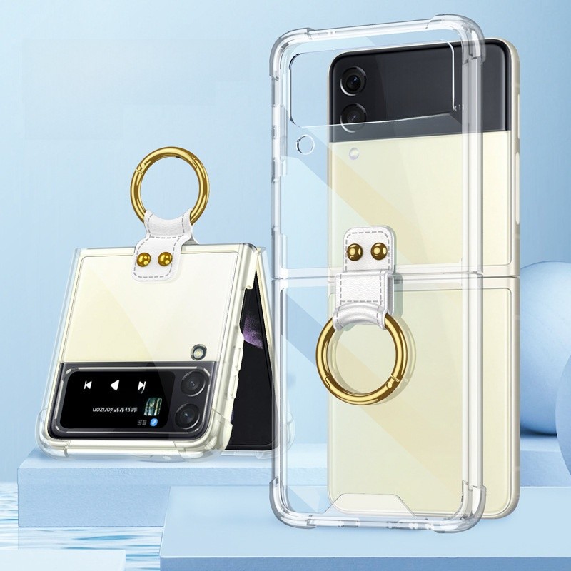 ใหม่สําหรับ Samsung Z Flip4 ปลอก Flip4 ถุงลมนิรภัยสร้างสรรค์ Anti-fall หน้าจอพับเคสโทรศัพท์