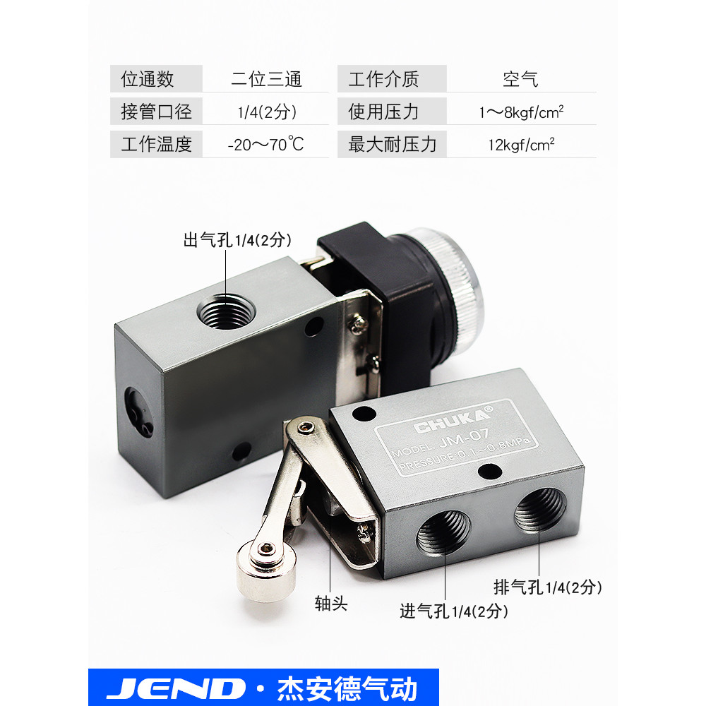 นิวเมติก 2 หลักวาล์วสามทาง JM-05 JM-06 JM-06A JM-07 คู่มือนิวเมติกวาล์วสวิทช์ควบคุม Val