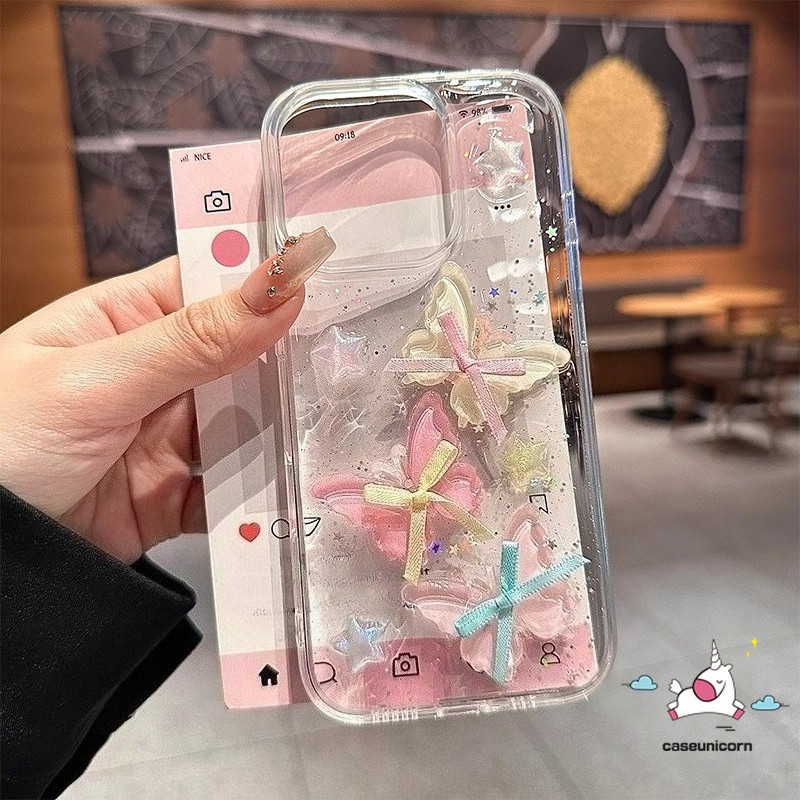 สําหรับRedmi 14C 13C 10 10C 12C 9C NFC 13 12 9A 10A 9 9Tหมายเหตุ12 9 10s 14 10 11s 13 11 Pro Max Plus Poco M6 M3 X6 M2 C75 Pro 3D Dreamy Bow สร้อยข้อมือ เคสกากเพชร