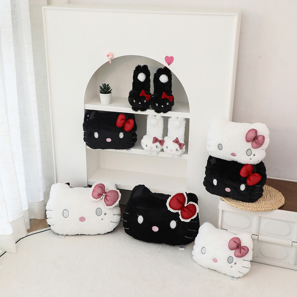 น่ารักการ์ตูนอะนิเมะ Sanrio Hello Kitty ทั้งสองด้าน Plush Headrest เข็มขัดนิรภัยตกแต่งรถตุ๊กตาหมอนของขวัญ