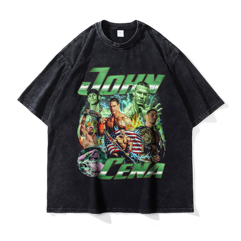 COD John Cena T Shirts Vintage Washed Wrestler Harajuku T-shirt G9EB