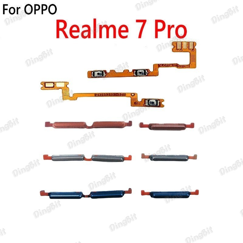 สําหรับ OPPO Realme 7Pro RMX2170 เปิดปุ่มสวิทช์ด้านข้าง Volume Up Down ปุ่ม Flex Cable อะไหล่
