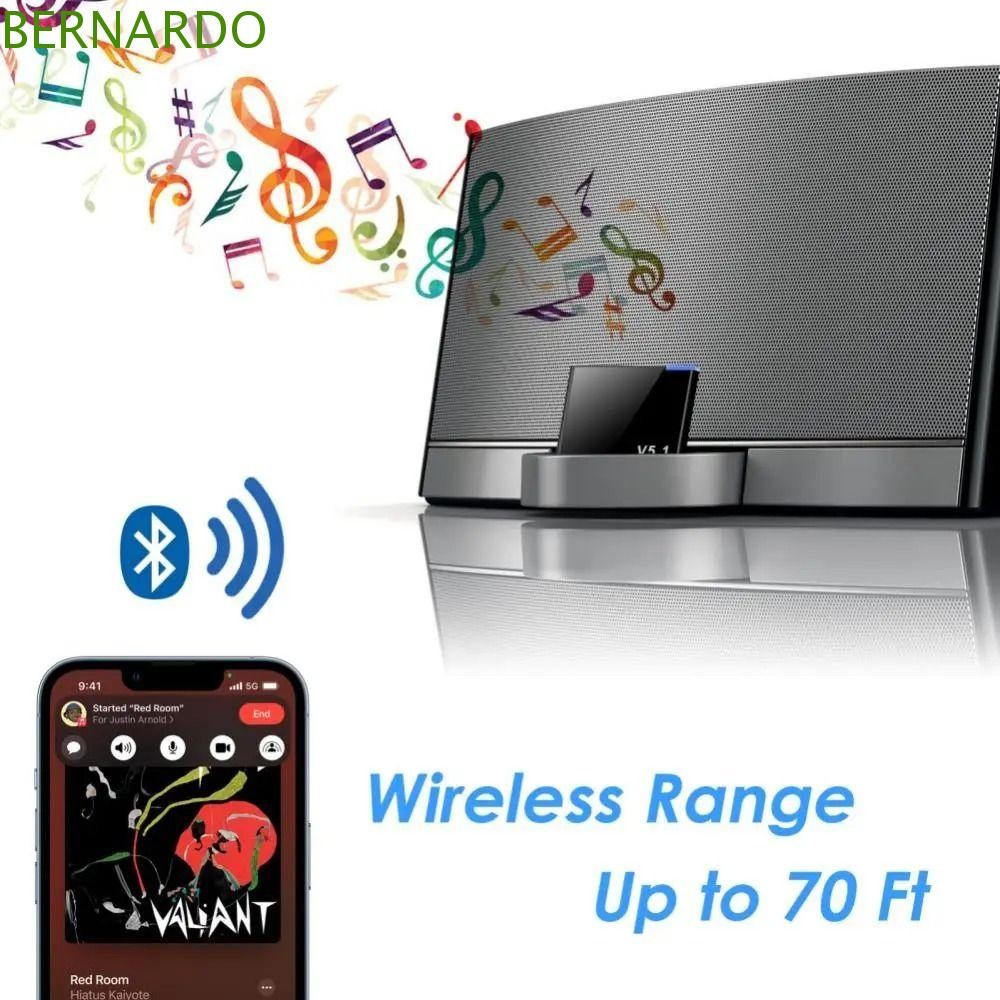 BERNARDO1 5.1 เครื่องรับสัญญาณเสียง,บลูทูธ 5.1 Mini Bluetooth Wireless Adapter,รุ่นล่าสุด 30 Pin Doc