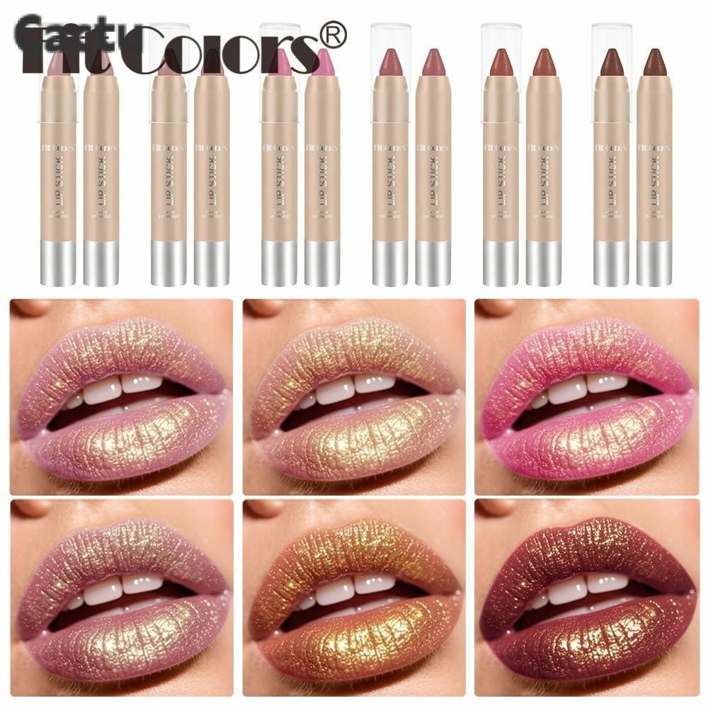 CACTU Lipliner ดินสอ,กันน้ํา Matte ลิปสติก Lipliner, ติดทนนานด้วย Gold Glitter Shiny Lipliner สําหรั