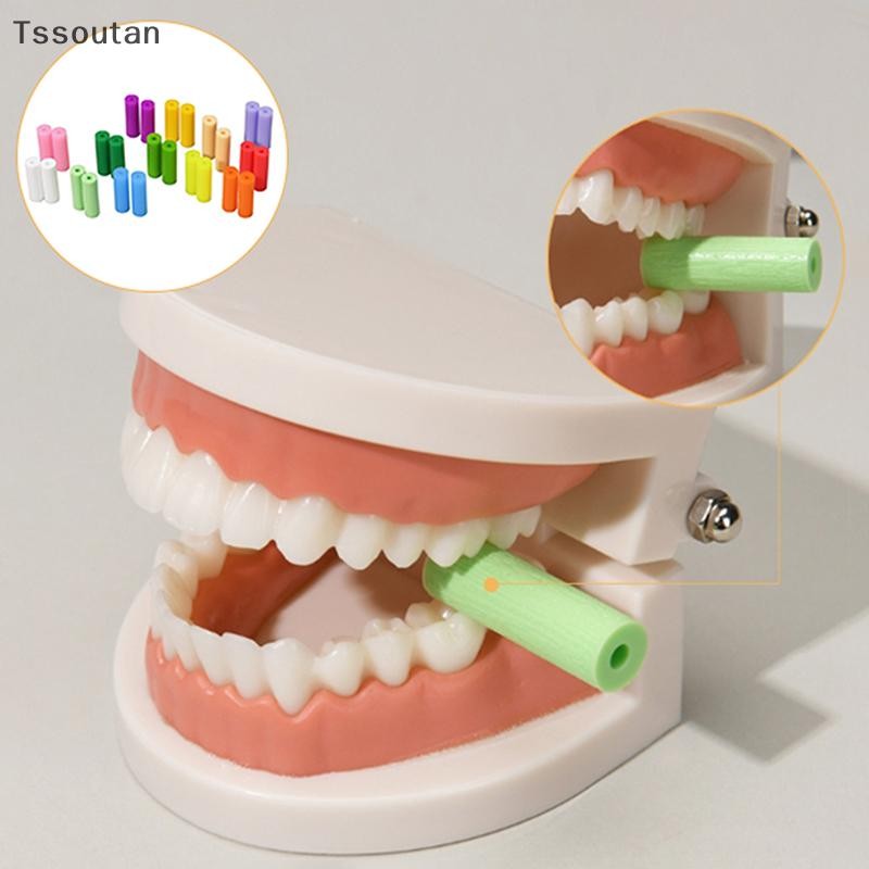 [TSST] 2PCS ซิลิโคนฟัน Stick Bite Dental Aligner Chewies จัดฟันกัดเคี้ยวป้องกันใบหน้าบิดเบี้ยวรูป TAN