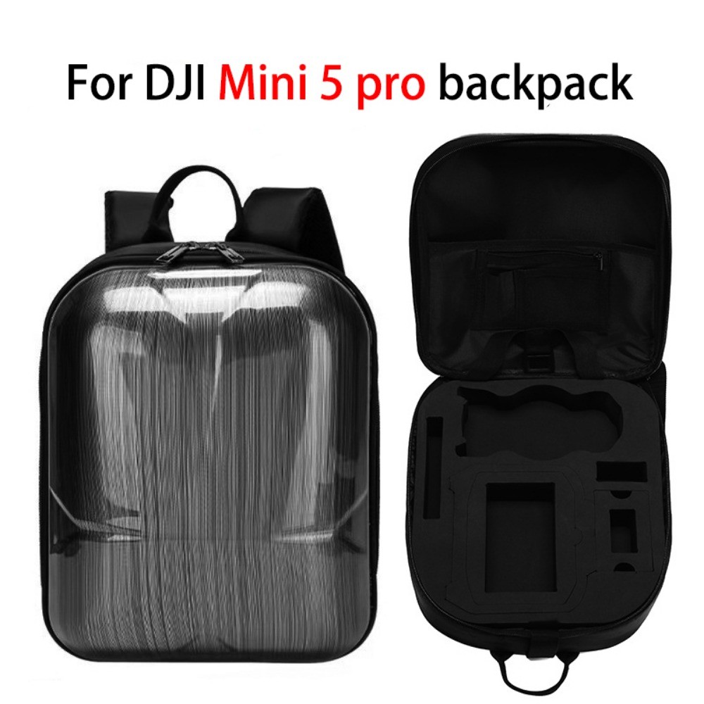 สําหรับ DJI Mini 5 Pro กระเป๋าเป้สะพายหลังแบบพกพา Hard Shell Shock ทนและความดัน RC 2/RC-N3 รีโมทคอนโทรลกระเป๋าเป้สะพายหลัง Mini 5 อุปกรณ์เสริม