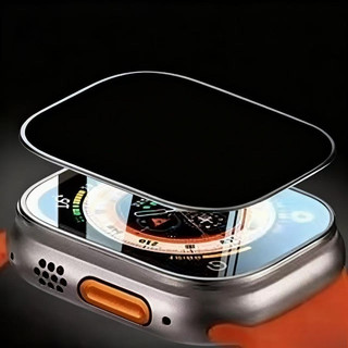 กรอบโลหะไทเทเนียมและกระจกนิรภัยสําหรับ Apple Watch Ultra 2 3 49 มม.ตัวป้องกันหน้าจอความเป็นส่วนตัว Anti-Scratch Proof Film