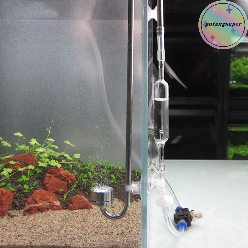 Pufangsuper Aquarium CO2 Bubble Counter น้ําพืชถังปลา CO2 Regulator ฉีดระบบวัดอุปกรณ์ CO2 Diffuser อ