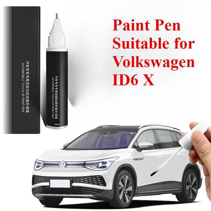Touch Up ปากกาสีเหมาะสําหรับ Volkswagen ID6 X ปากกาสีคริสตัลสีขาวพิเศษ ID6 อุปกรณ์รถยนต์ซ่อมสีรถ ID6