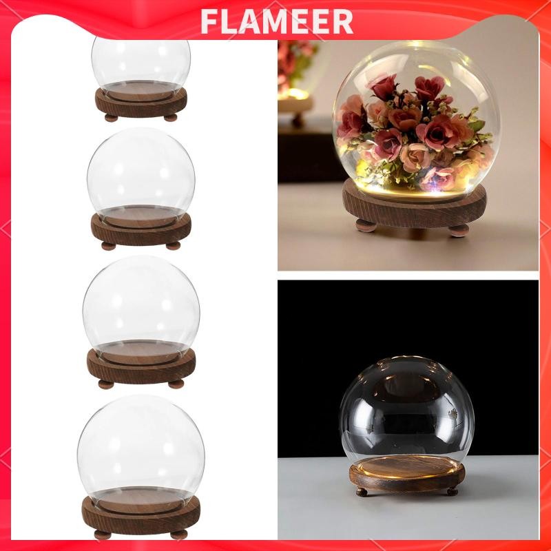 [Flameer] Dome Glass Display Case Empty Glass Dome Premium Micro Landscape DIY Terrarium สําหรับ Chr