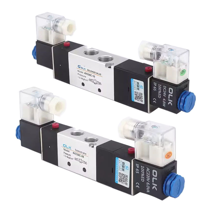 4V130C-06 4V230C-08 4V330C-10 4v430C-15 คุณภาพสูงสามตําแหน่ง Five Way Air Solenoid วาล์วนิวเมติก Cco