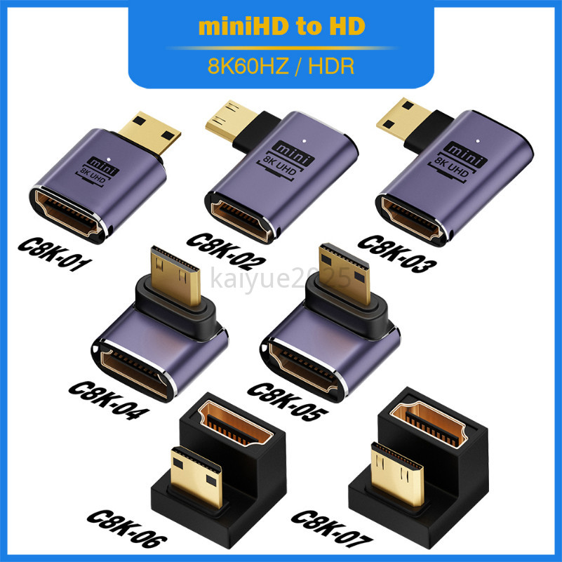 1PC สําหรับ HDTV โปรเจคเตอร์ PS4 PS5 แล็ปท็อป PCHDMI2.1 อะแดปเตอร์สาย mini micro hdmi to HDMI 2.1 Converter 48Gpbs 8K60HZ 4K120HZ KY98