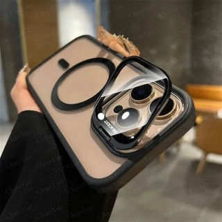 เคสโทรศัพท์หรูหราทำจากอะคริลิคใสพร้อมเลนส์กล้อง กระจกป้องกันแบบครบวงจรและที่วางแม่เหล็ก รองรับการชาร์จไร้สาย เข้ากันได้กับ iPhone 17 16 15 14 13 12 Pro Max AIR ทำจากซิลิโคนลายลิ้นจี่นุ่ม โปร่งใส กันกระแทก พร้อมฝาครอบด้านหลัง ดีไซน์สวยงาม