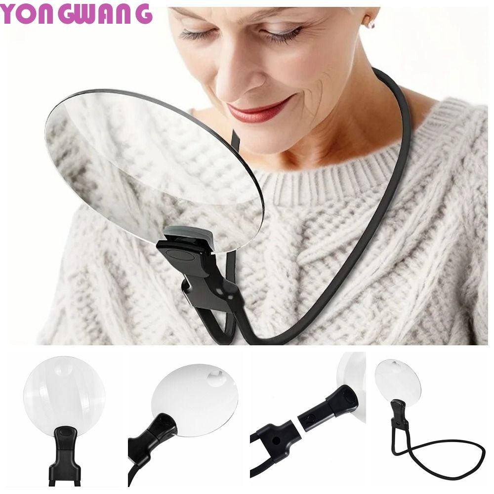 YONGWANG66HR แว่นขยาย 3X/10X, อ่านขนาดใหญ่แฮนด์ฟรีแว่นขยาย, สะดวกทนทานความละเอียดสูงคอแขวนแว่นขยายแบ