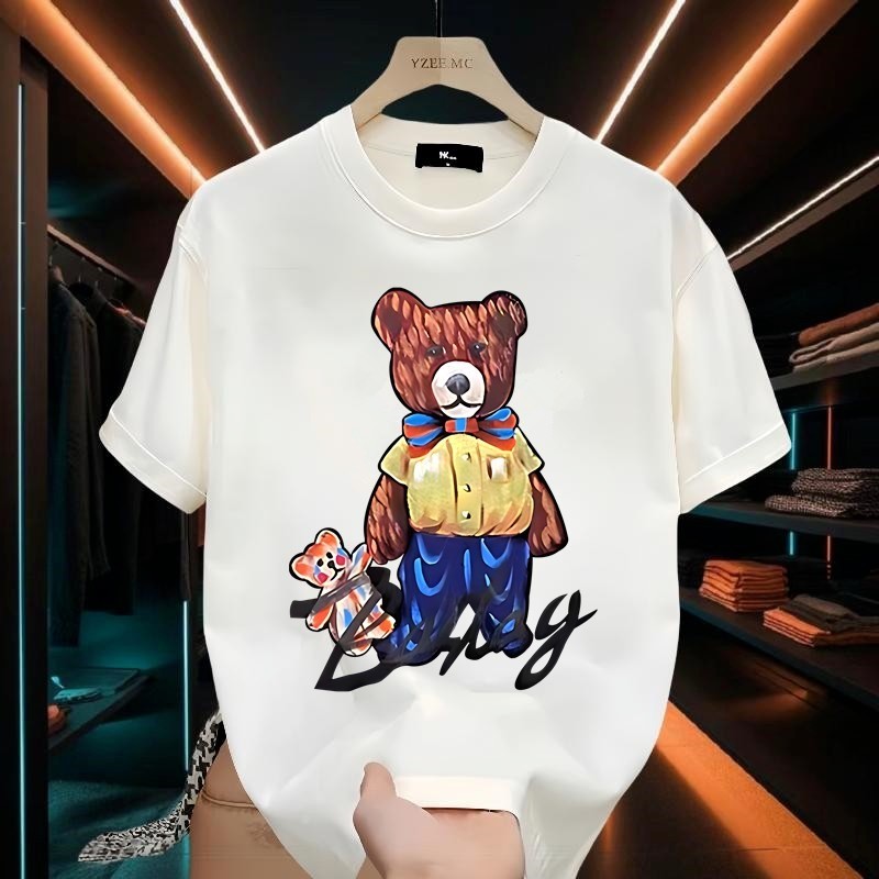 COD 2025 Bear White Sweatshirt Men's Trendy Brand Spring and Autumn 2024 New Trendy Versatile Long S