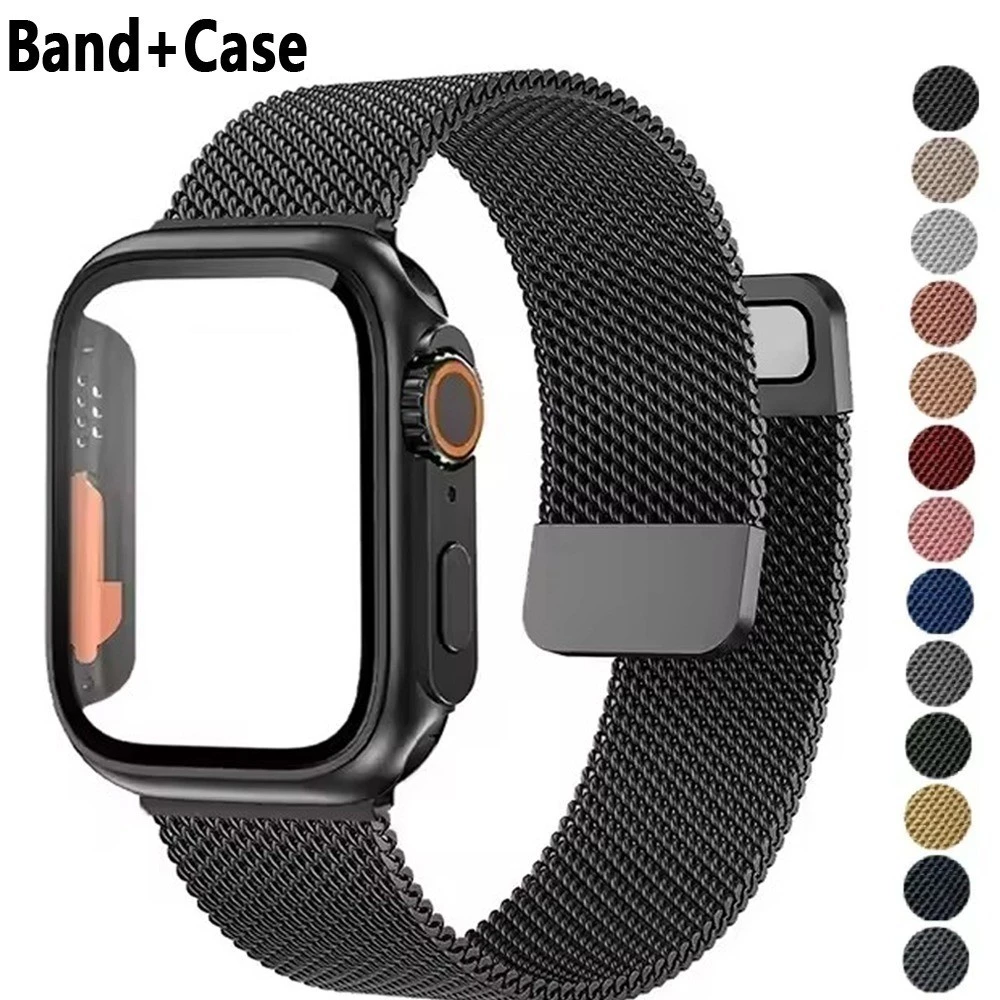 Milanese Band + สําหรับ Apple Watch 11 10 42 46 9 8 7 41 มม.45 มม.6 5 4 SE3 40 มม.44