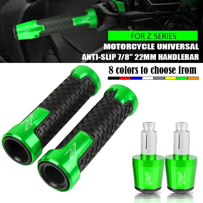 สําหรับ Z250 Z800 Z900 รถจักรยานยนต์ 7/8 22 มม.ลื่น Handlebar Grips Handle Bar Ends Z300 Z400 Z500 Z